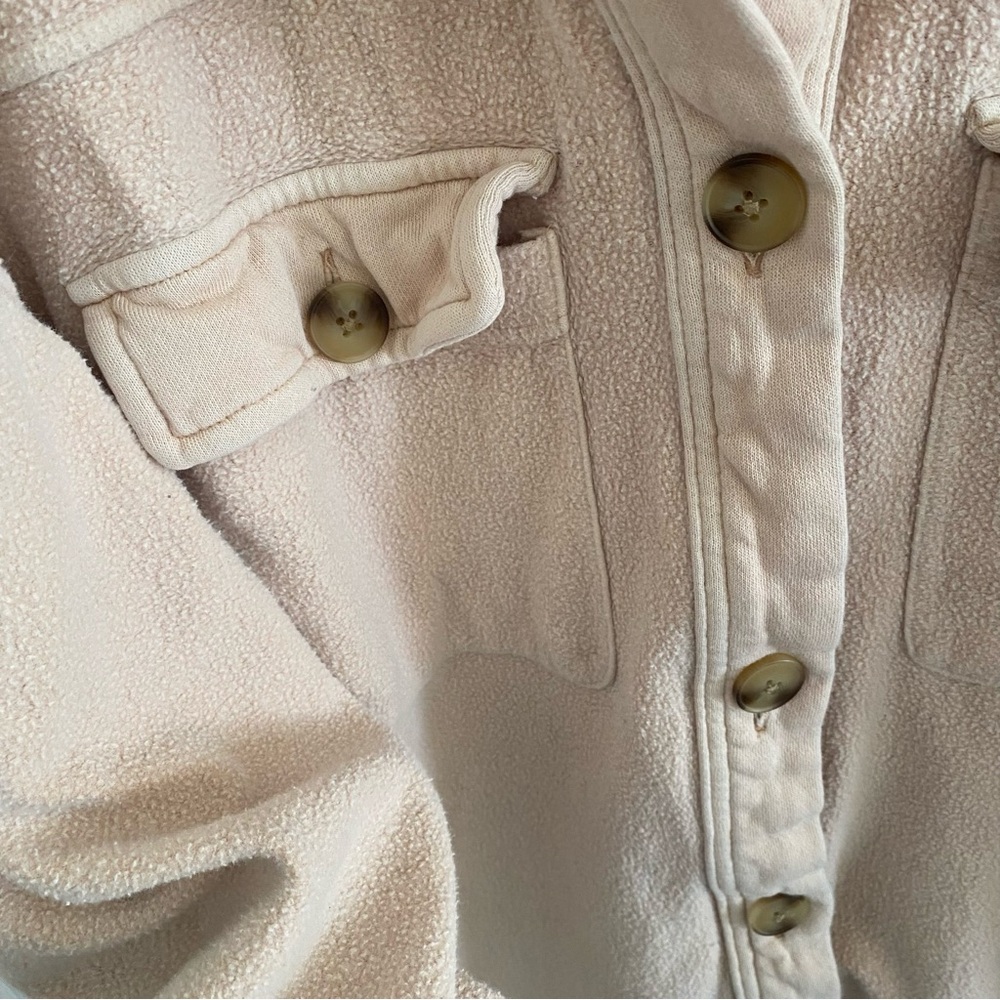 ultra flirt light pink medium weight oversized button up shirt size 2x - Picture 4 of 7